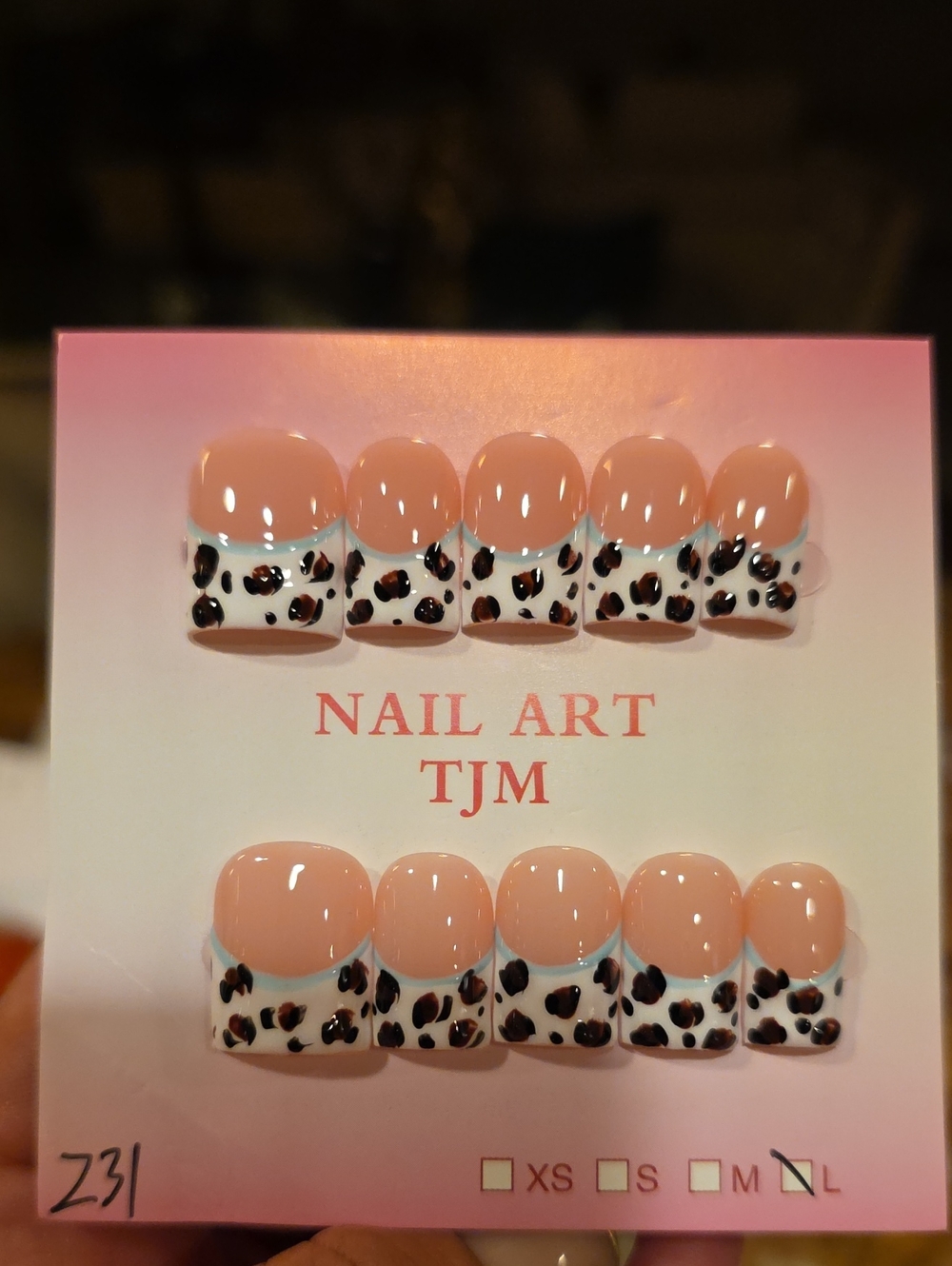 Pink Leopard Print Press-On Size Large